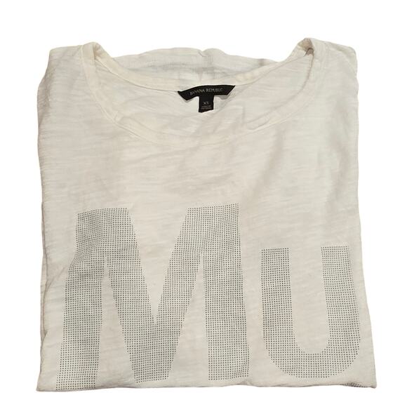 Banana Republic "Music" Modal Burn Out Baby Tee Size XS - Picture 3 of 7